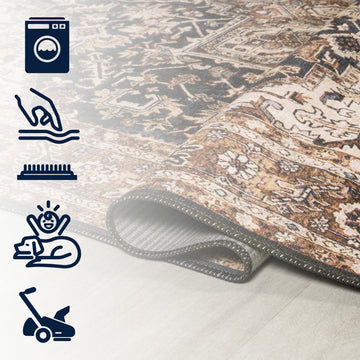 Chapell Chenille Mid-century Medallion Machine-washable Area Rug